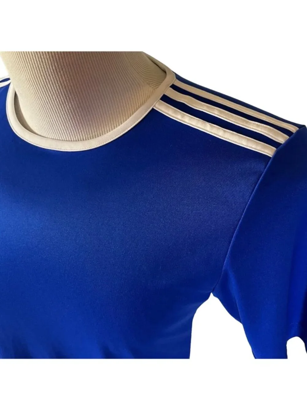 Adidas Shirt Mens Small Blue Soccer Short Sleeves Activewear